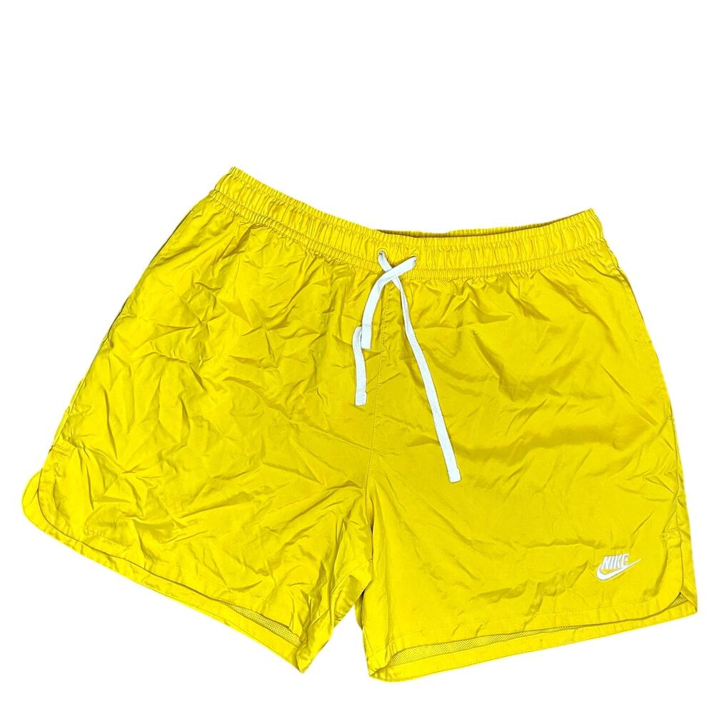 Nike Sportswear Shorts Mens 2XL Yellow Essentials Woven Lined Flow Drawstring